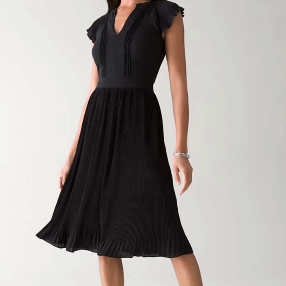 WHBM Black Flutter Sleeve Dress, White House Black Market